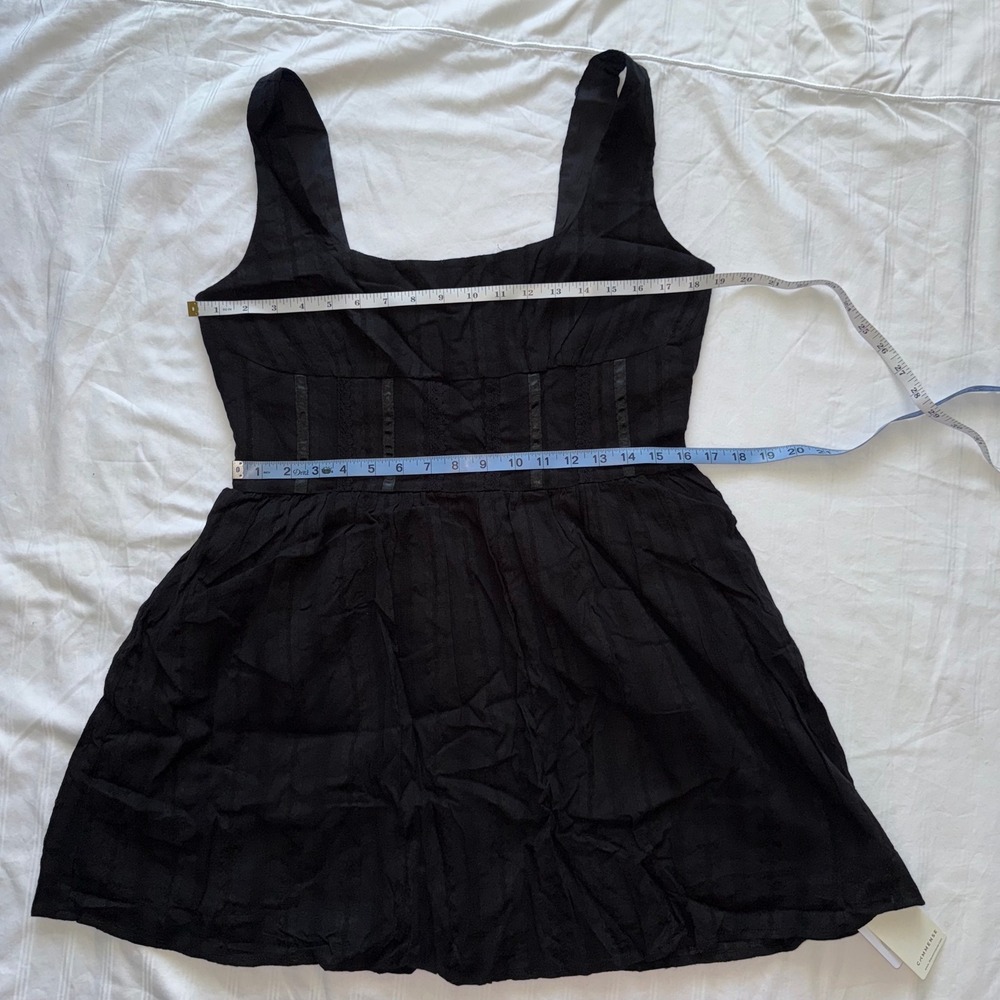 Commense Sleeveless Mini‎ Dress Corset Style Square Neck Party Cocktail Black L - Picture 13 of 15